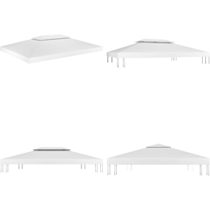 Pavillon-Dachplane mit Kaminabzug 310 g/m² 4x3 m Weiß - Pavillon Dachplane - Pavillon Dachplanen - Home & Living - Weiß