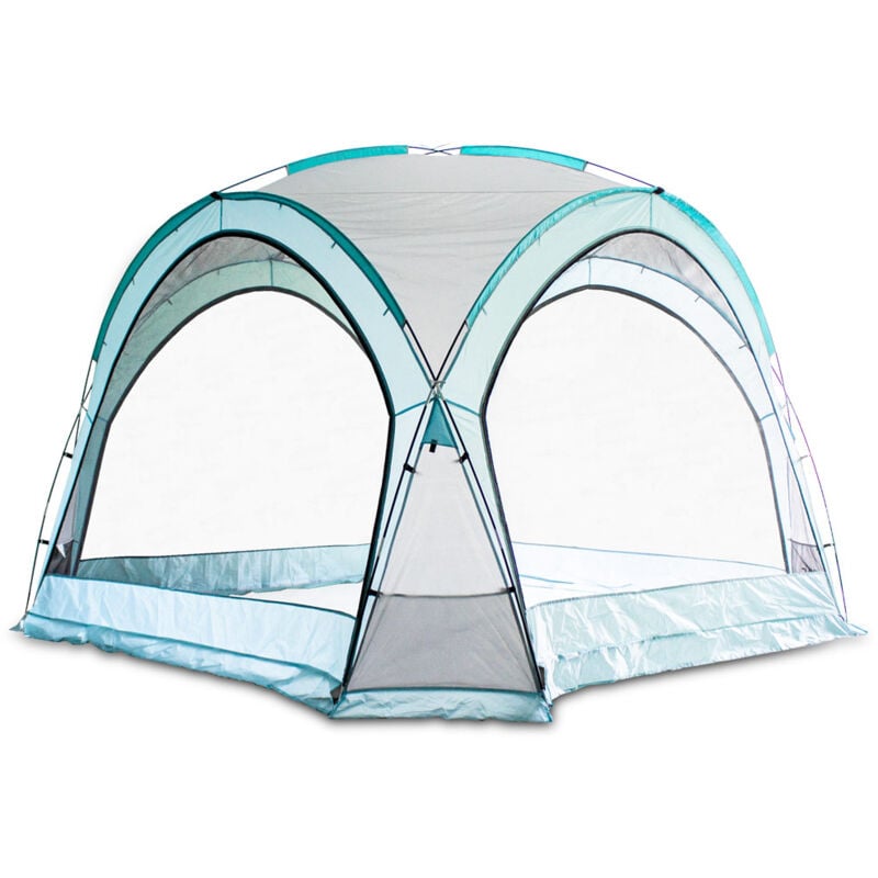 Pavillon Dome Festzelt Partyzelt 3,4x3,4m Garten Pavillion Gartenzelt Bierzelt Dach (Türkis)