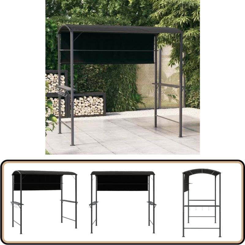 Pavillon mit Dach 220x110x200 cm Anthrazit - Gartenzelt - Pavillon - Outdoor Möbel - Gartenhaus - Partyzelt