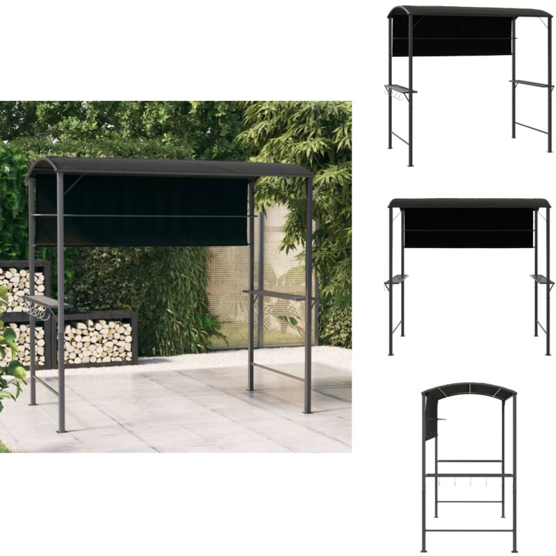 Pavillon mit Dach 220x110x200 cm Anthrazit - Gartenzelt - Pavillon - Outdoor Möbel - Gartenhaus - Partyzelt