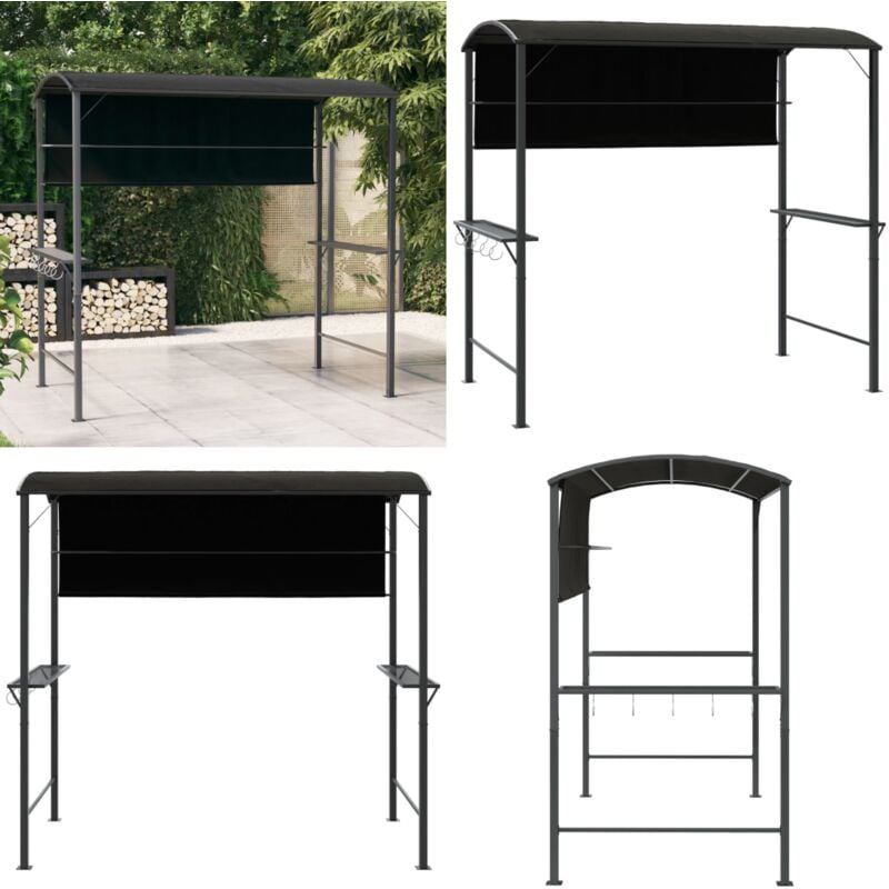 Pavillon mit Dach 220x110x200 cm Anthrazit - Gartenzelt - Pavillon - Outdoor Möbel - Gartenhaus - Partyzelt - Home & Living