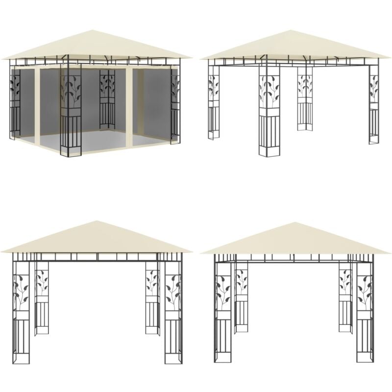 Vidaxl - Pavillon mit Moskitonetz 3x3x2,73 m Creme 180 g/m² - Pavillon - Gartenzelt - Sonnenschutz - Outdoor Möbel - Sommergarten - Home & Living