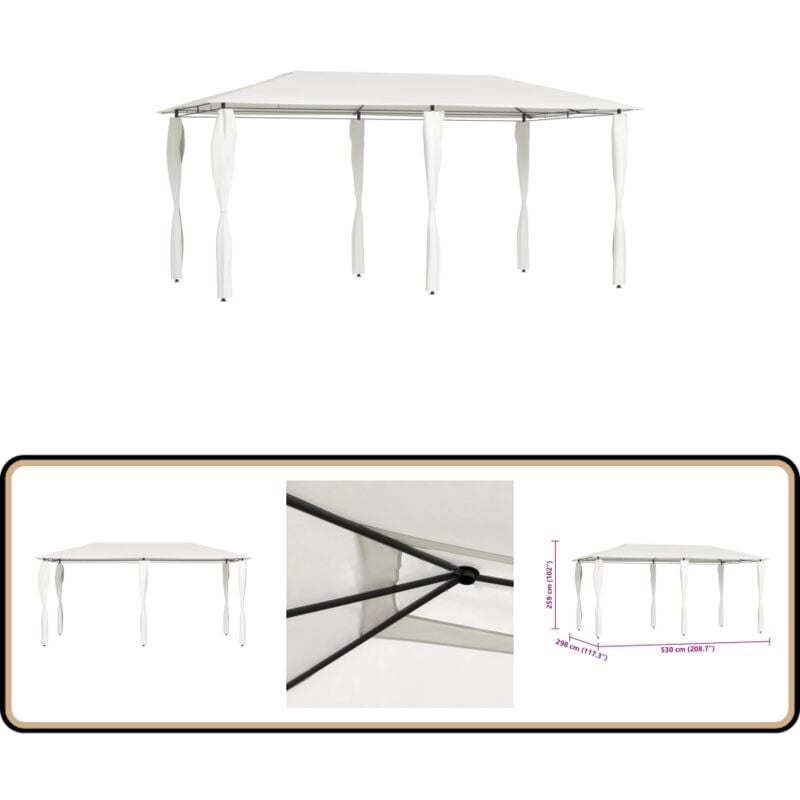 Vidaxl - Pavillon mit Pfostenverkleidung 2,98x5,3x2,59 m Creme 160 g/m² - Pavillon - Gartenpavillon - Sommergarten - Grillparty - Feierzelt