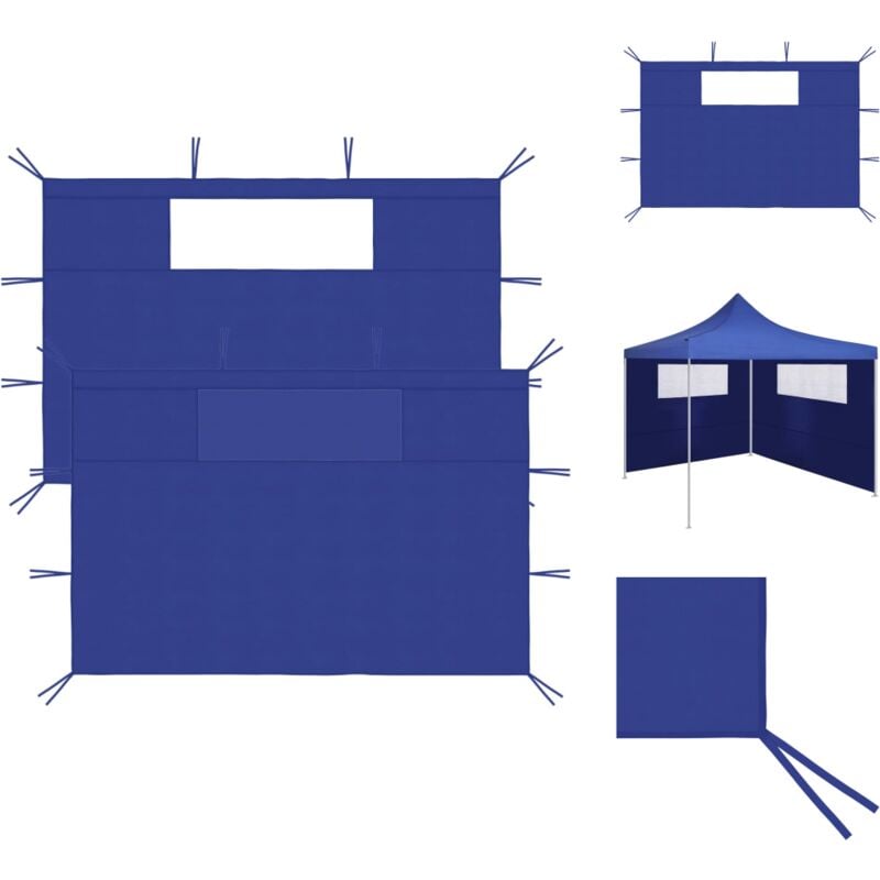 Vidaxl - Pavillon-Rahmen - Living Pavillon-Seitenwände mit Fenstern 2 Stk. Blau - Blau