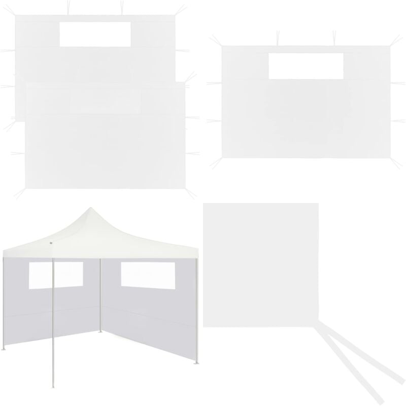 Pavillon-Seitenwände mit Fenstern 2 Stk. Weiß - Pavillon-Seitenwand - Pavillon-Seitenwände - Home & Living - Weiß