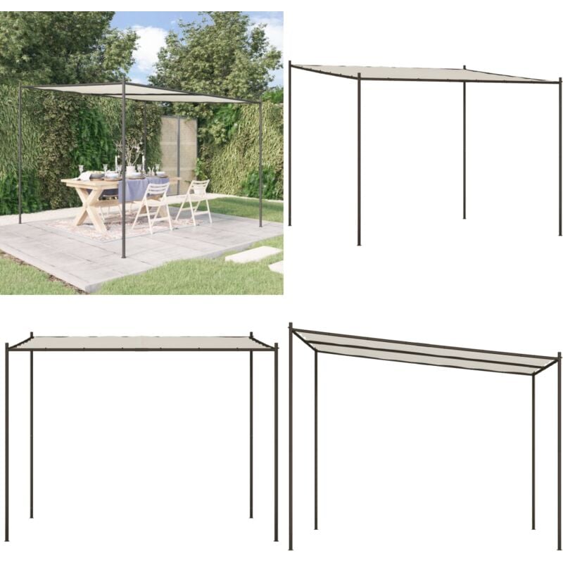 Pavillon Weiß 3x3 m 180 g/m² Stoff und Stahl - Pavillon - Gartenzelt - Sonnensegel - Outdoor Möbel - Gartenüberdachung - Home & Living