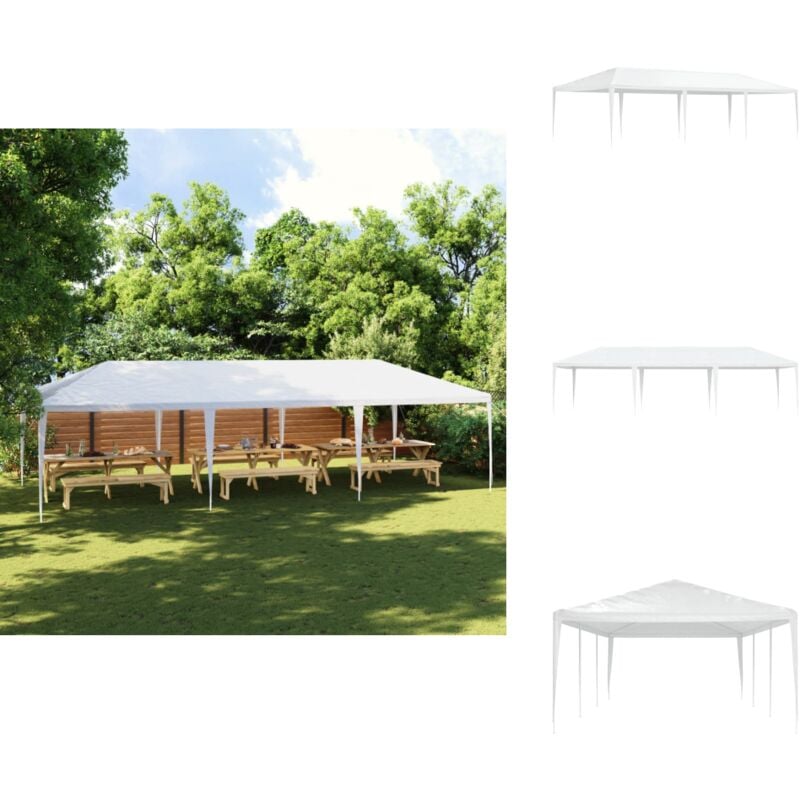 Partyzelt 4 x 9 m Weiß - Gartenzelt - Partyzelt - Outdoor Zelt - Pavillon - Festzelt