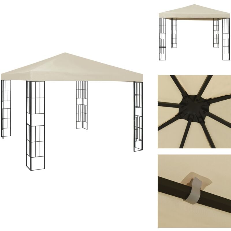 Pavillon 3×3 m Creme - Gartenzauber - Gartenparty - Sonnenschutz - Outdoor Möbel - Pavillon