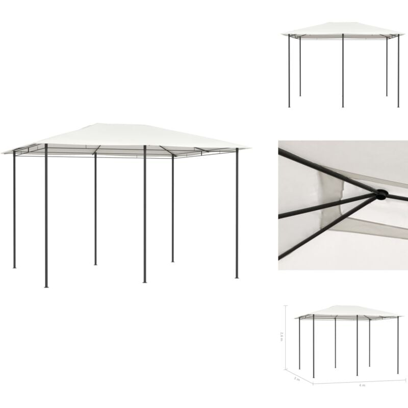 Pavillon 3x4x2,6 m Creme 160 g/m² - Pavillon - Gartenzelt - Outdoorzelt - Sonnenschutz - Grillparty