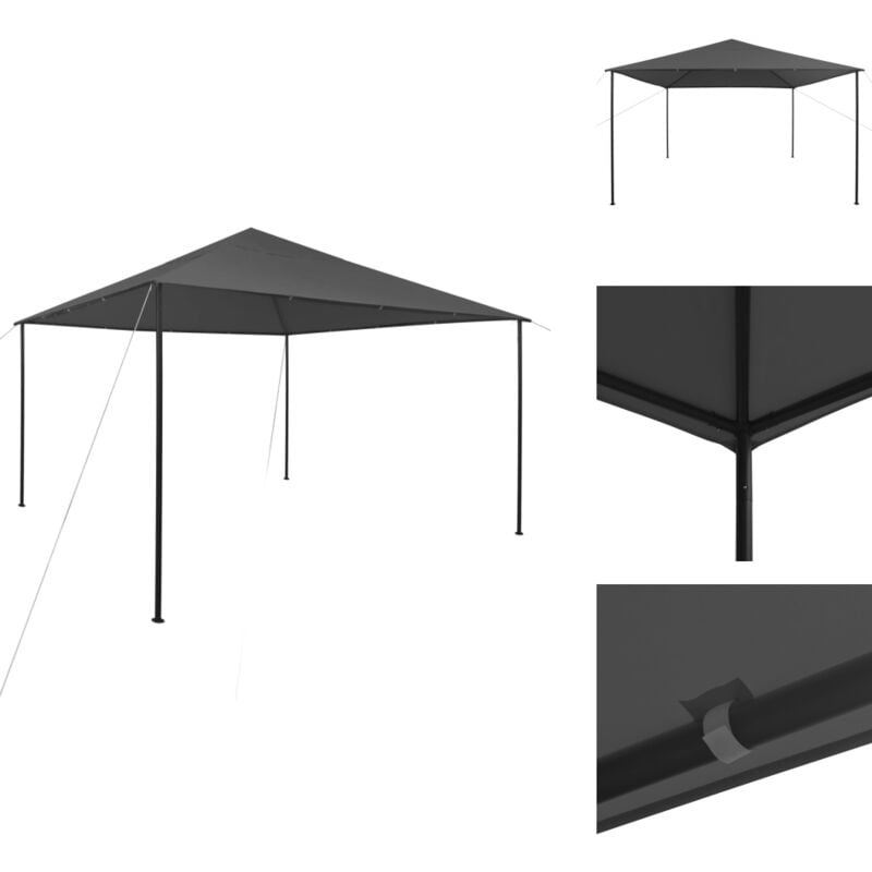 Pavillon 4x4x3 m Anthrazit 180 g/m² - Gartenzelt - Pavillon - Sonnenschutz - Außenbereich - Grillparty