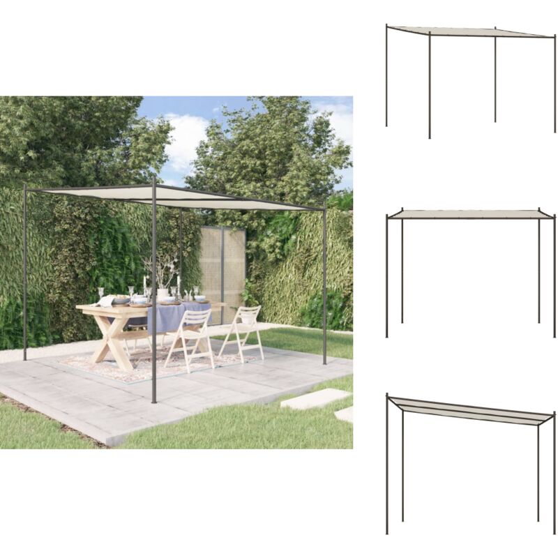 Pavillon Weiß 3x3 m 180 g/m² Stoff und Stahl - Pavillon - Gartenzelt - Sonnensegel - Outdoor Möbel - Gartenüberdachung