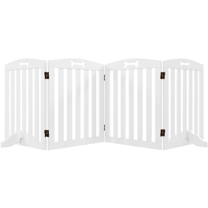 PawHut Absperrgitter Hund Freistehendes Schutzgitter mit Füßen 207,5 x 61 cm Hundegitter Klappbar Treppenschutzgitter Türschutzgitter Treppengitter