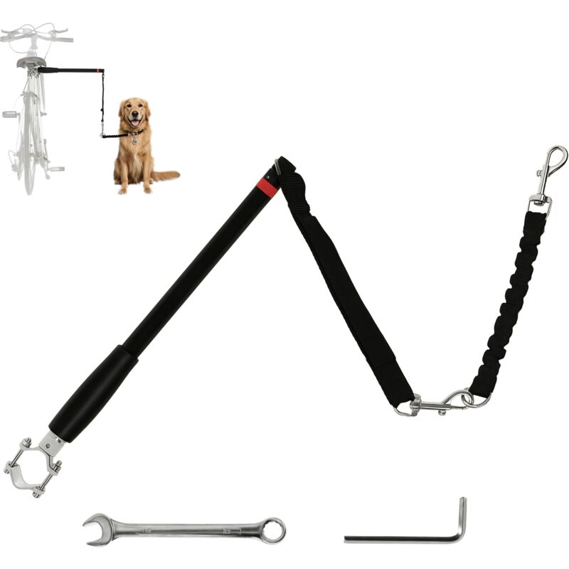 Fahrradleine für Hunde Fahrrad Hundeleine Einfache Installation und Demontage Hundeleine für Fahrrad, Radfahren, Training, Joggen, Schwarz - Pawhut