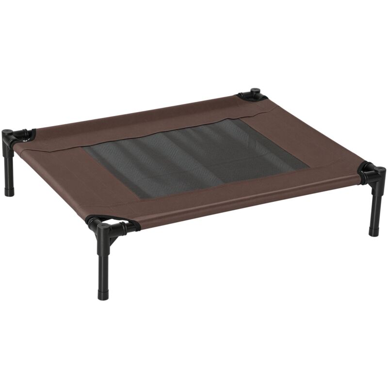 PawHut Hundeliege Outdoor, Erhöhtes Hundebett für Mittelgroße Groß Hunde, stabile Haustierliege mit Waschbares Mesh, Katzenbett Haustierbett