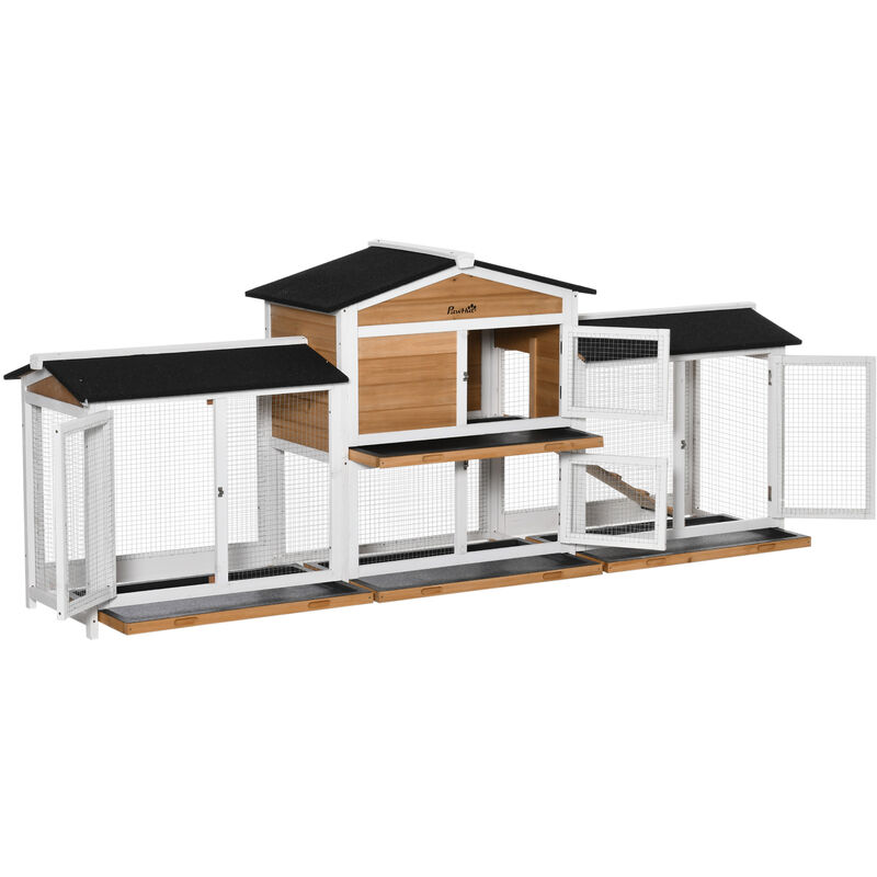Kleintierstall Zwergkaninchenstall mit Auslauf Rampe Meerschweinchenstall Kleintierkäfig mit Asphaltdach Zwergkaninchenkäfige für draußen winterfest