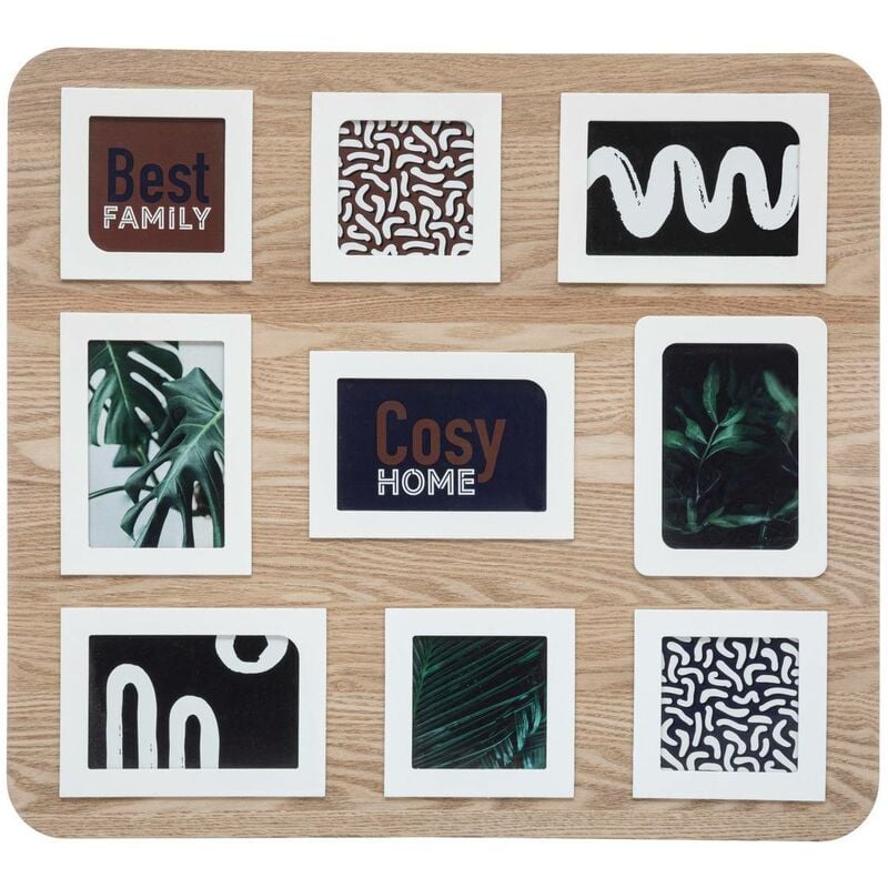 Atmosphera - Collage Bilderrahmen Maurice Holz - H.53 cm - 9 Fotos créateur d'intérieur