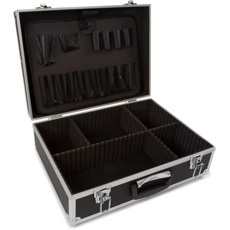 Werkzeugkoffer mit aluminiumrahmen - 455 x 330 x 152 mm - 22,8 l - schwarz