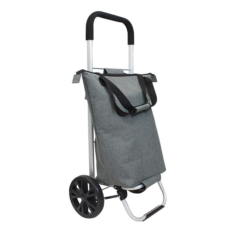Einkaufstrolley mit abnehmbarer und wasserfester Tasche, Griff, Reißverschluss und großen Rädern, 60 Liter Fassungsvermögen, für maximalen Komfort