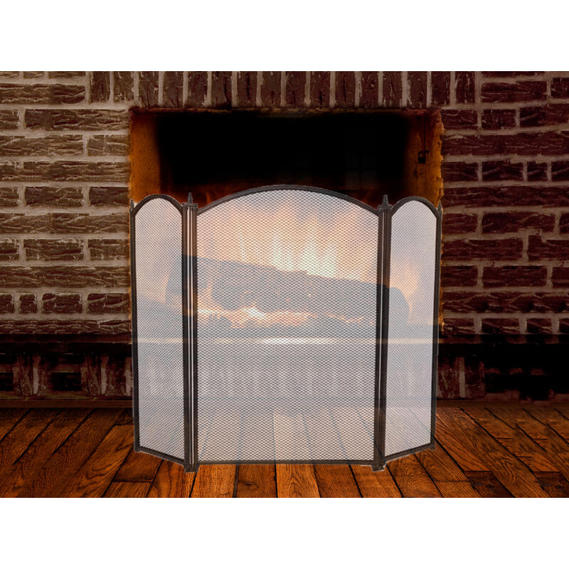 Funkenschutzgitter 85x65cm faltbar für den Kaminofen
