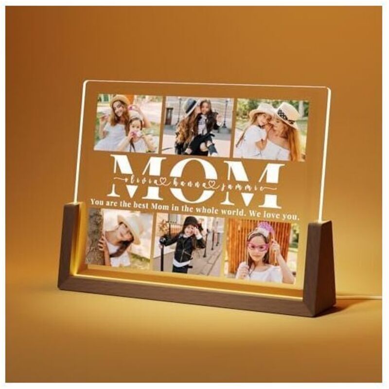 Personalisierter Fotorahmen als Geschenk für die Mutter – Personalisierte Lampe mit Foto – Geschenkidee zum Muttertag – Muttertagsgeschenk