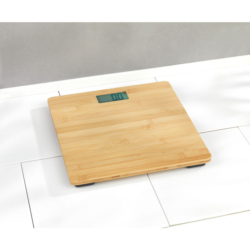 Personenwaage Bambusa aus Bambus, digitale Körperwaage bis 180 kg, Braun, Bambus natur - braun - Wenko