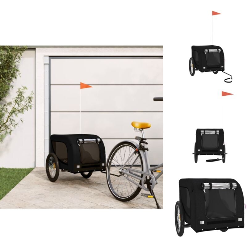 Pet-Stroller - Living Fahrradanhänger Hunde Schwarz Oxford-Gewebe und Eisen - Schwarz