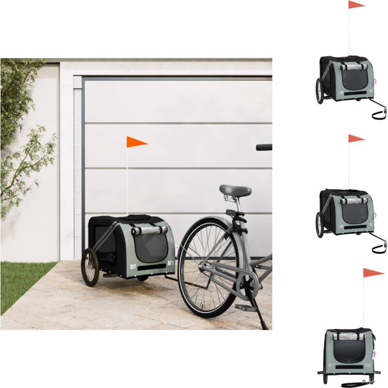 Pet-Stroller - Living Fahrradanhänger Hunde Schwarz und Grau Oxford-Gewebe und Eisen - Grau