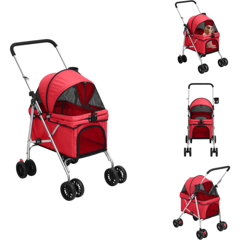 Vidaxl - Pet-Stroller - Living Hundewagen Faltbar Rot 76x50x100 cm Oxford-Gewebe - Rot