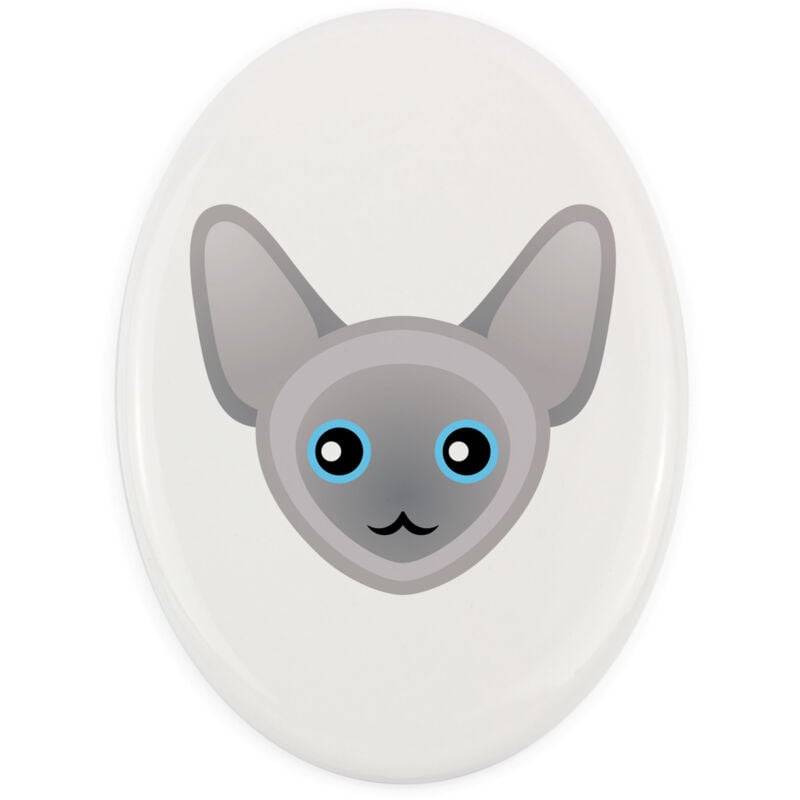 Peterbald - Keramik-Grabsteinfliese mit Grafik und Inschrift von Art-Dog