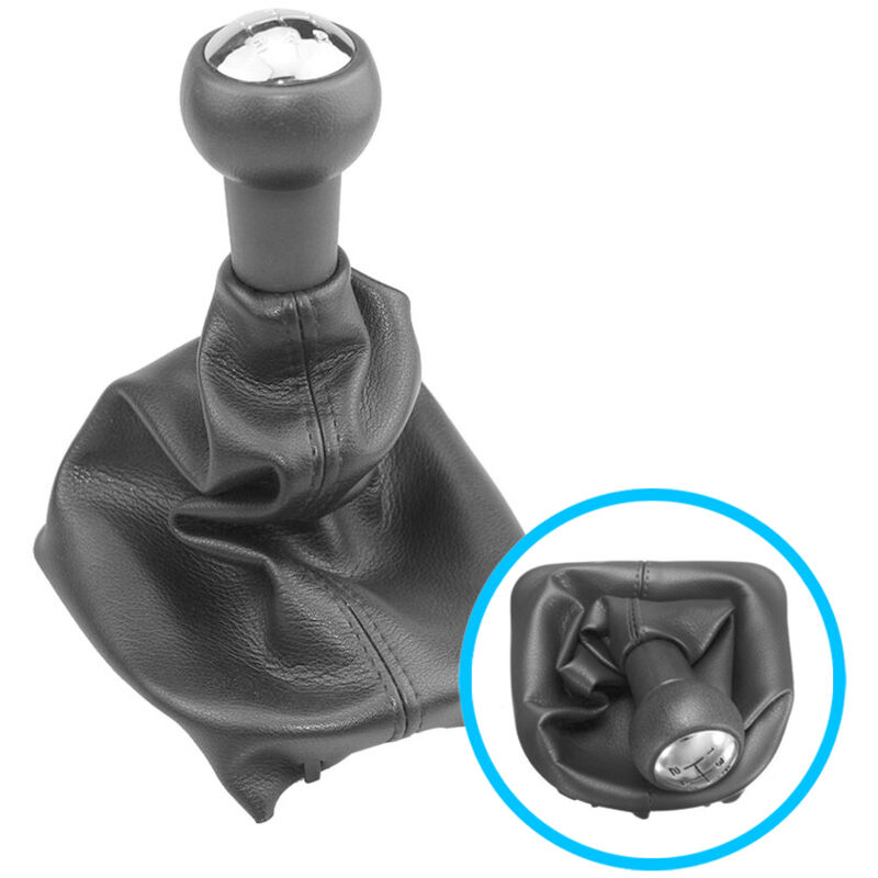 Schaltknauf 5 Gang Kompatibel mit Peugeot 207 307 406 Tuning Schaltknüppel mit Leder Schutzumschlag Ersatz-Kit