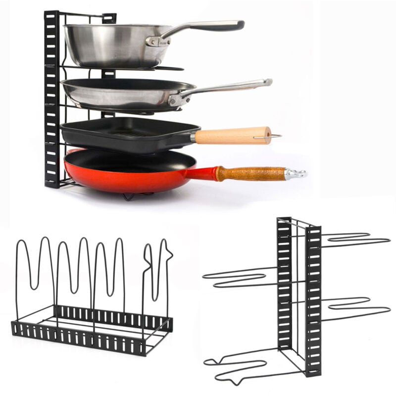 Maklik - Pfannen Regal 4 Ablagen - 38x21x25 Deckel Organizer Küche Zubehör Topf Organizer