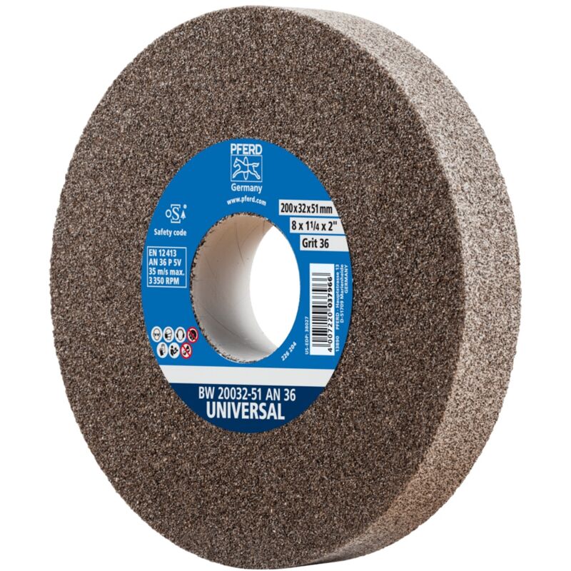 Pferd - Schleifbockscheibe ø 200x32 mm Bohrung-Ø 51 mm A36 für universelle Schleifaufgaben