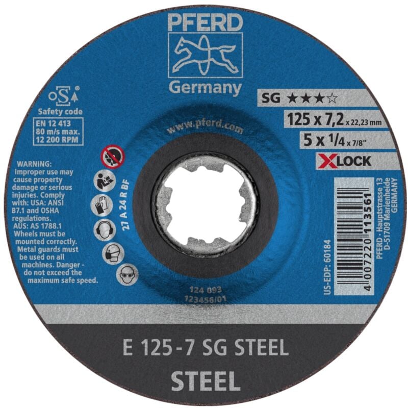 August Rüggeberg Gmbh&co.kg - pferd Schruppscheibe e 125x7,2 mm x-lock Leistungslinie sg steel für Stahl