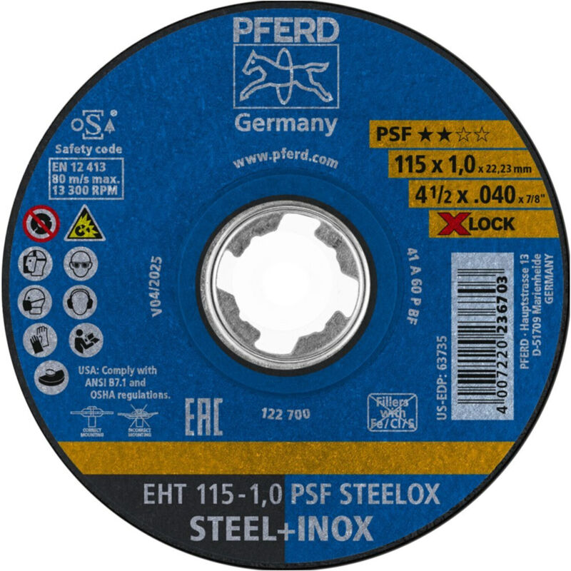 Trennscheibe psf x-lock steelox 115x1mm Pferd