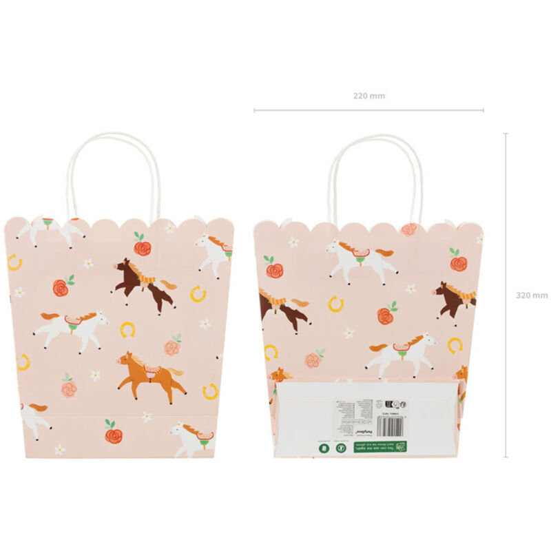 Pferde Geschenktüte, 23x22x8,5 cm, Mix