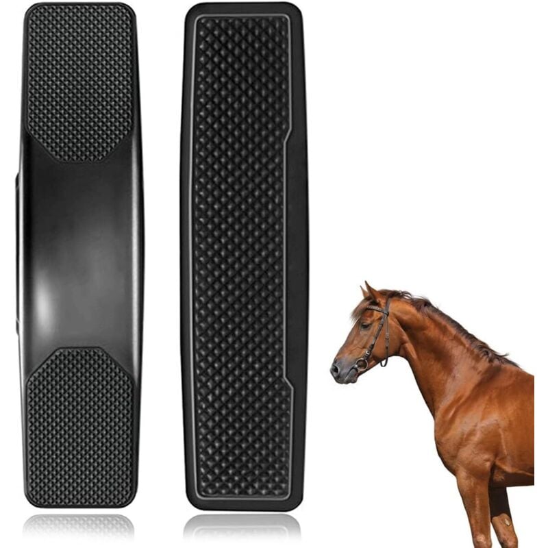 Csparkv - Pferde-Massagekamm, Pferde-Massagebürste, Fellpflege-Massage für Pferde, 6-in-1-Rosshaar-Massagebürste, zum Entfernen von trockenem und