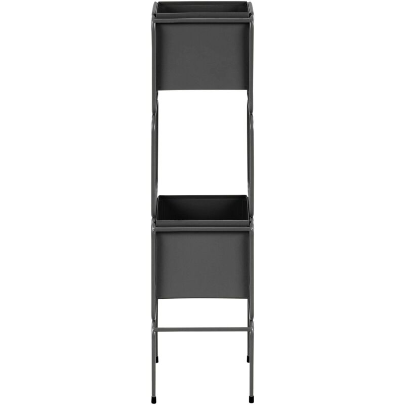 Blumentopfständer Schwarz Metall 75 cm Hoch Quadratisch 20x20 cm 2 Etagen Töpfe ohne Löcher Modern Blumenständer für Innen- und Außenbereich