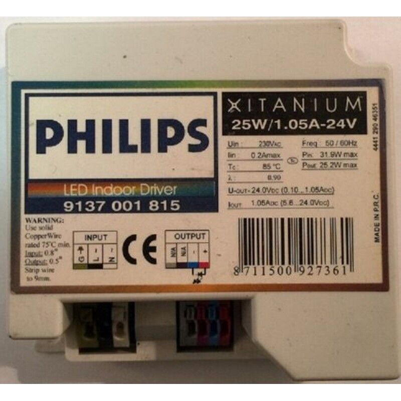 Philips 9137001815 – LED-Innentreiber 25 W/1,05 A-24 V Philips Xitanium