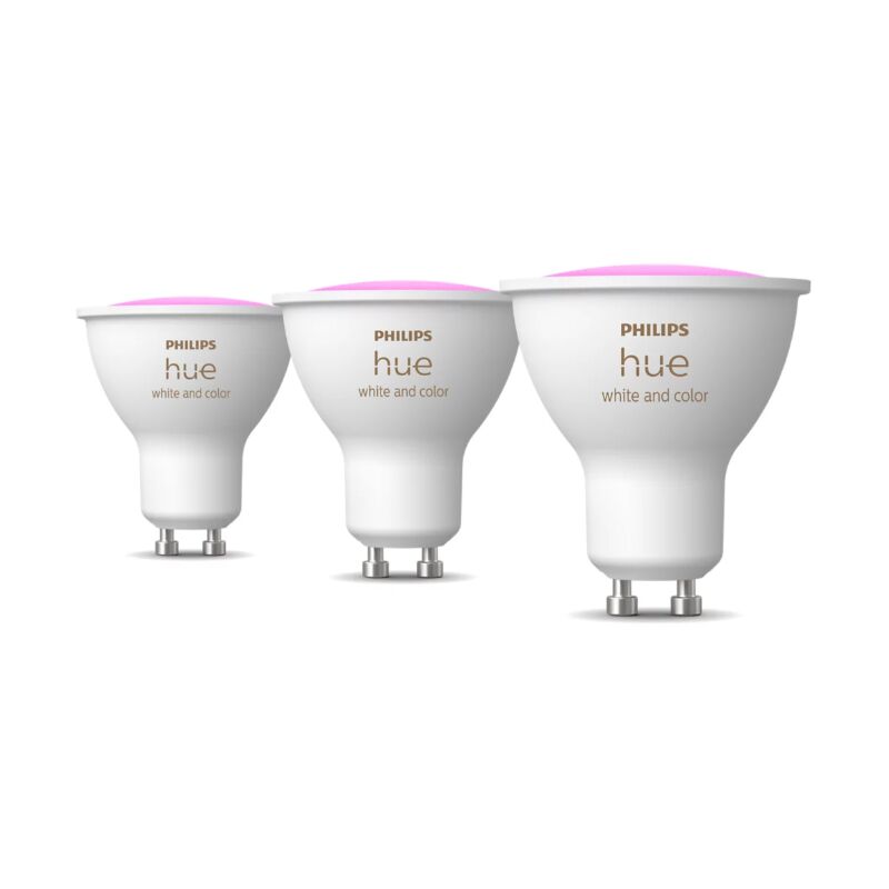Philips - hue intelligente farbige led-glühbirnen gu10 3x4.2w 2000-6500k 3 stück - 22987700