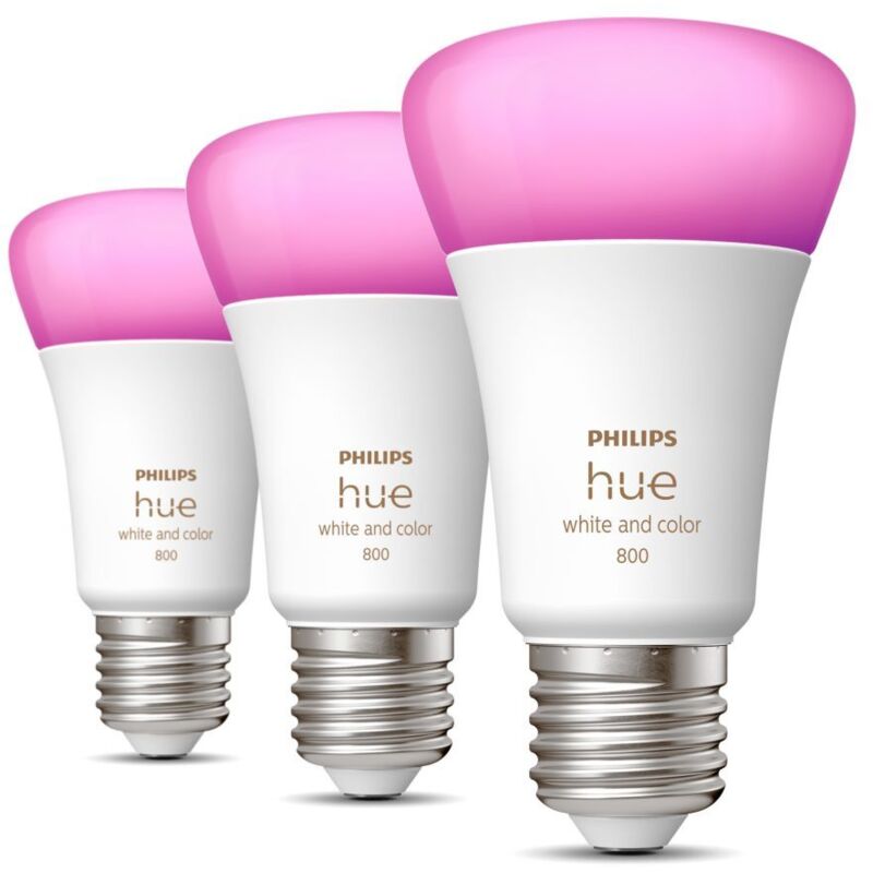Philips Hue - 3 glÜhbirnen e27 6,5w hue weiss und farbe ambiance 929002489603 32838900
