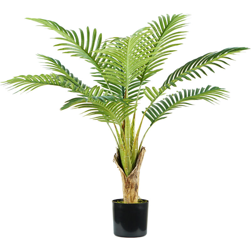 King Home PALMA ARECA Pflanze H. 90 cm 9 LEAVES komplett mit Moostopf