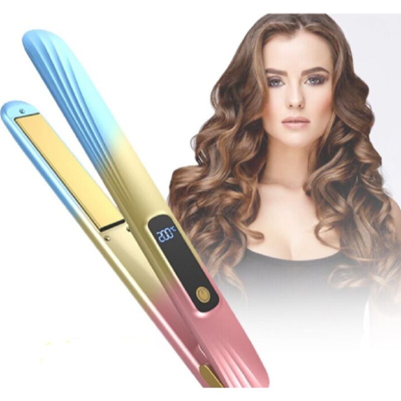 Trade Shop Traesio - Trade Shop - professioneller keramik-haarglätter 2IN1 Q-M125 tragbar lcd-anzeige -