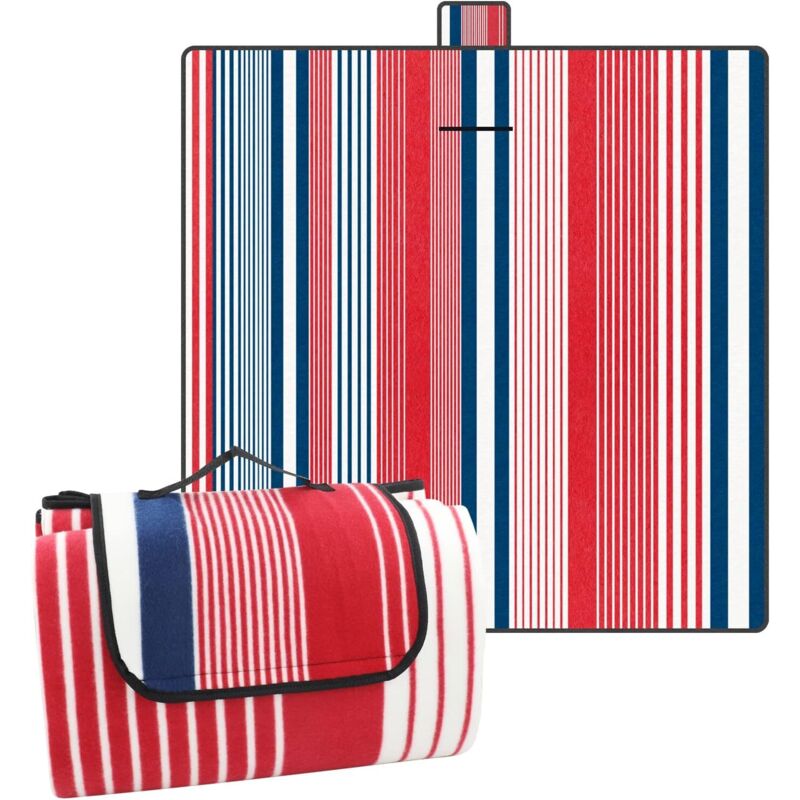 Picknickdecke 200 x 200 cm, wasserdichte Picknickdecke für Strand und Garten, große Picknicktischdecke für Familien (4-6 Personen)