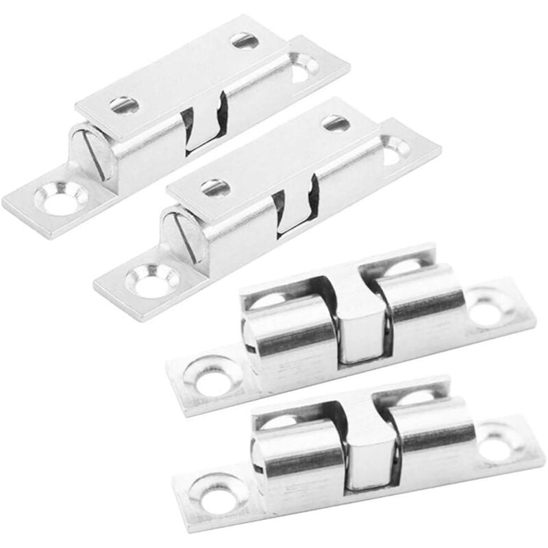 ZVD - Pieces Door Catches,Metal Ball Roller,Stainless Steel Cabinet Door Latch-Silver