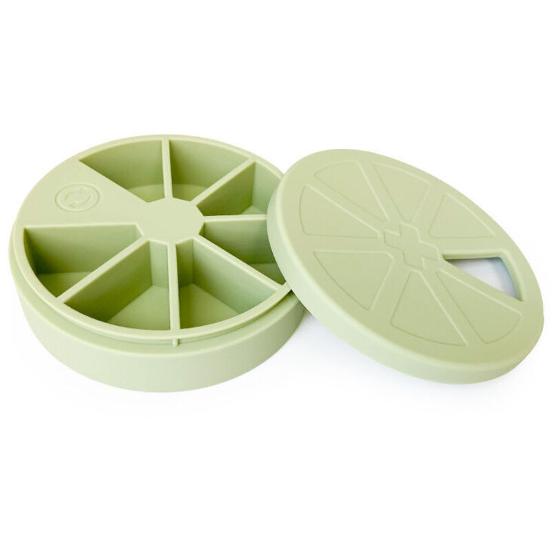 Pillendose aus Silikon für die Woche – Kleine Pillendose für den täglichen Gebrauch für Vitamine, Nahrungsergänzungsmittel und Fischöle, Armeegrün,