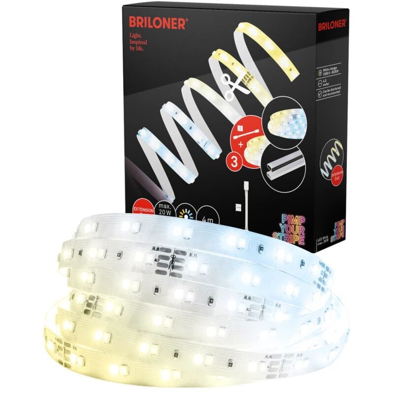 Briloner - Pimp Your Stripe Erweiterungsset led Strip 4m, cct, Fernbedienung