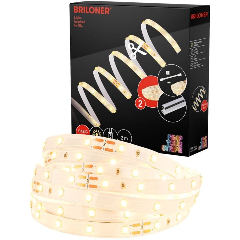 Pimp Your Stripe Starterset led Strip 2m, Warmweiß, An/Aus