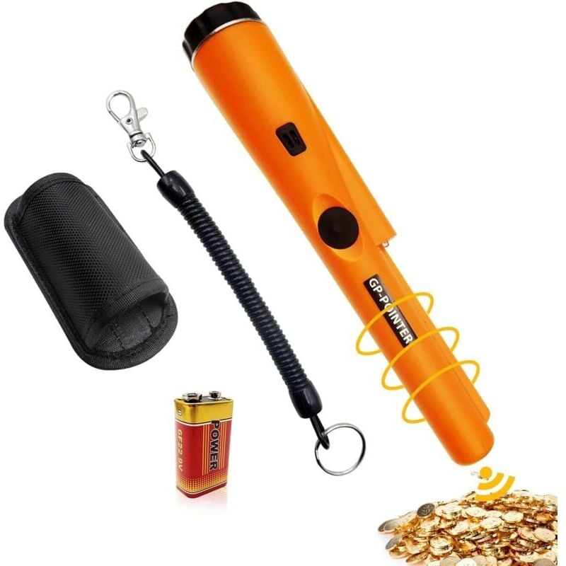 Pinpointer, IP66 Wasserdichter Pinpointer Metalldetektor, Metalldetektoren mit Batterien Tragbare Pinpointersonde, 360° Suchzeiger, für die