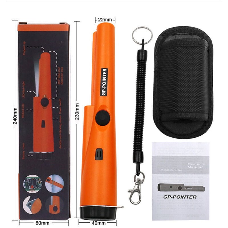 Pinpointer Metalldetektor, Metalldetektor Pinpointer Metallzeiger Erkennungszubehör Wasserdicht und Scannen IP66 Wasserdicht für die Münzschatzsuche