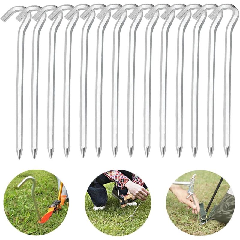 Camping-Heringe, Zeltheringe, Zeltpfähle, 14 Stück Zeltpfähle, Aluminium-Zeltpfähle für Outdoor-Camping-Gartenarbeit, 18 cm